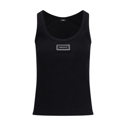 Versace Black Cotton Tank Top