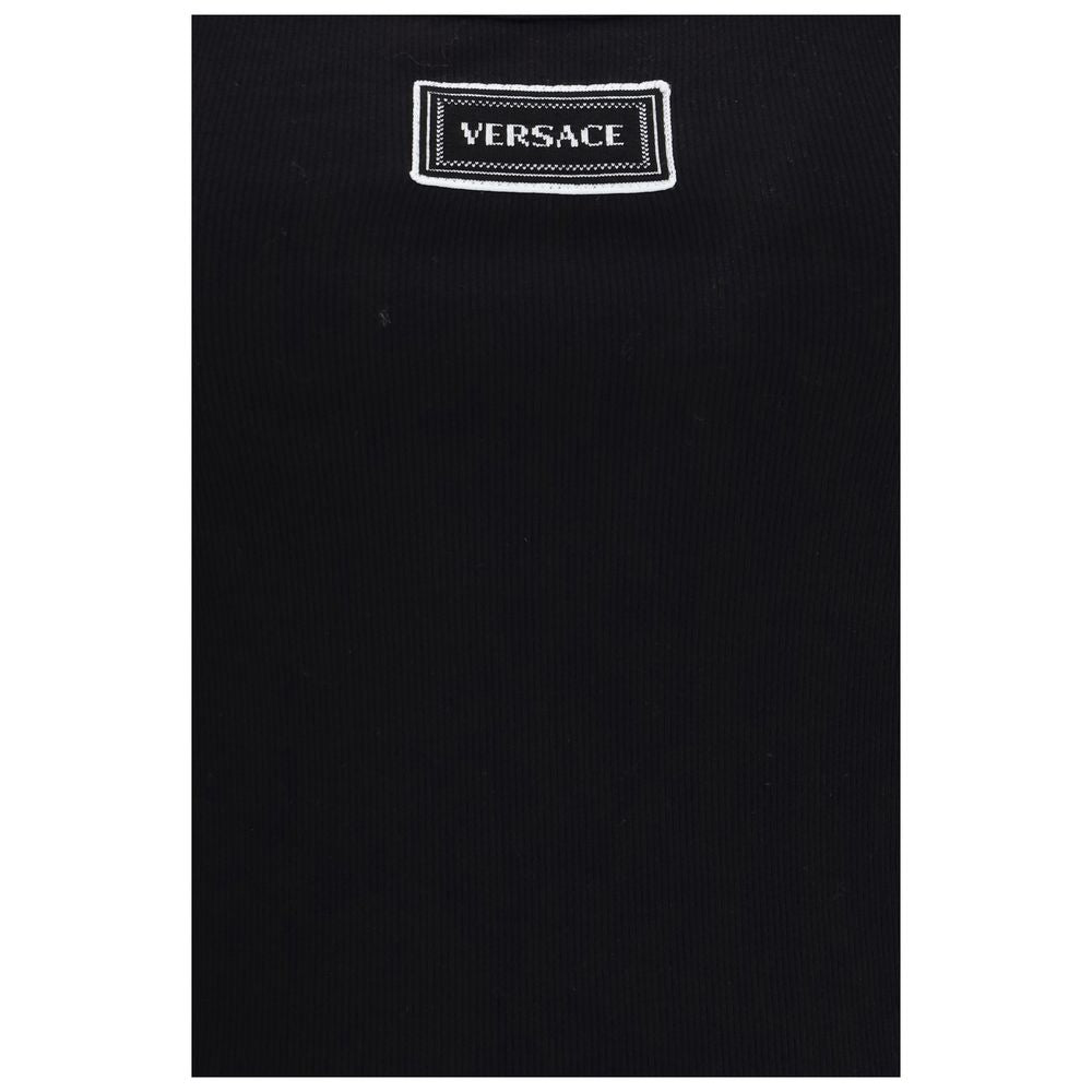 Versace Black Cotton Tank Top