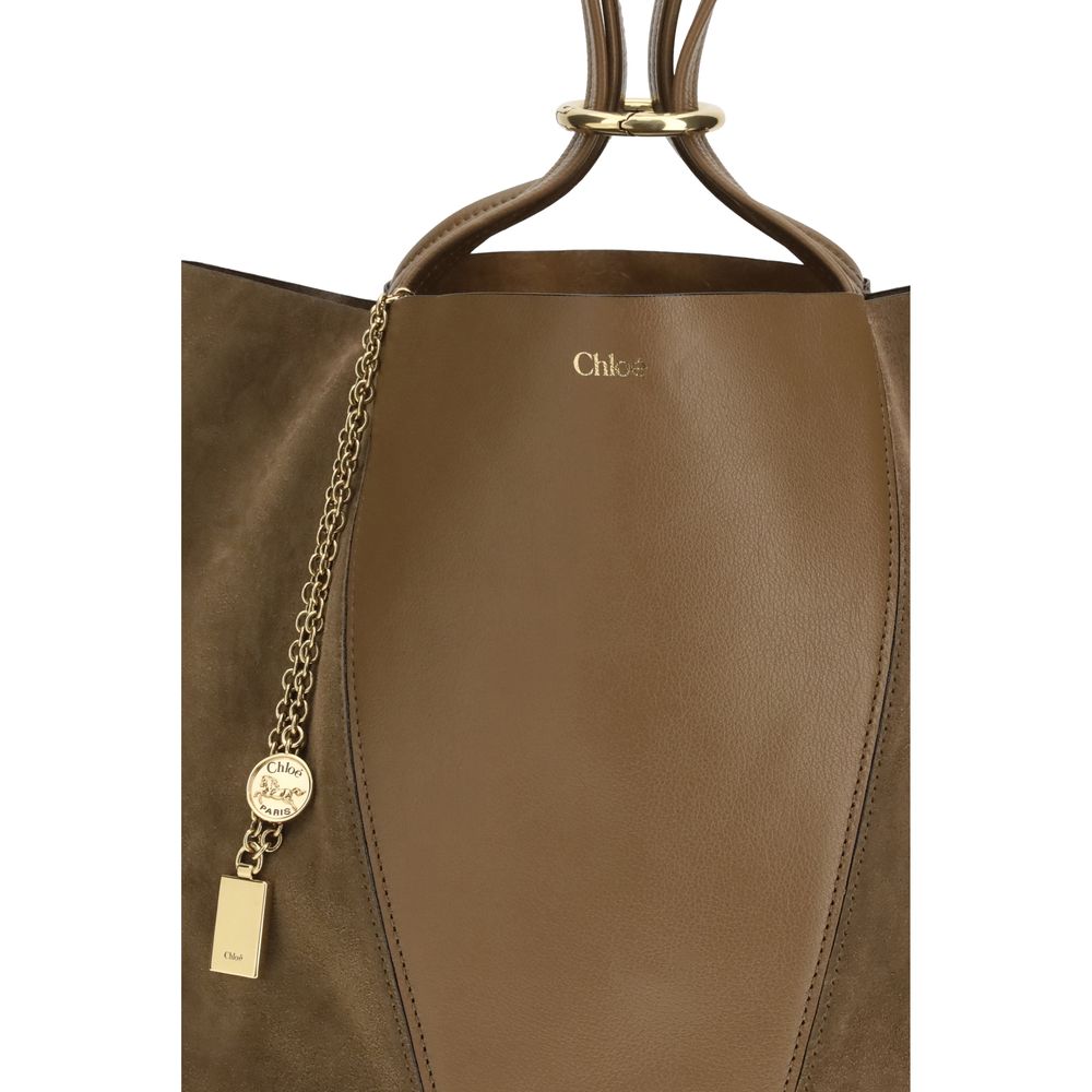 Chloé Brown Leather Spin Shoulder Bag