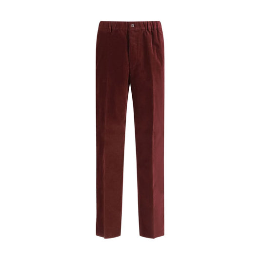 Fendi Bordeaux Ribbed Velvet Trousers