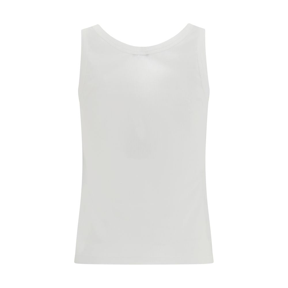 Versace White Cotton Tank Top: Sleek Luxury with a Vintage Edge
