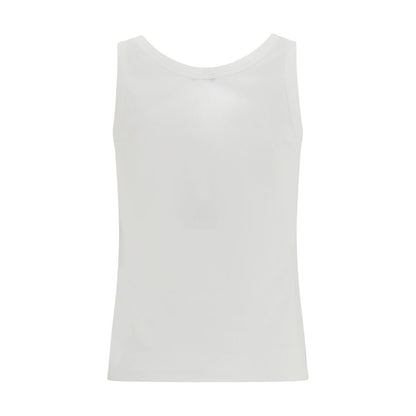 Versace White Cotton Tank Top: Sleek Luxury with a Vintage Edge
