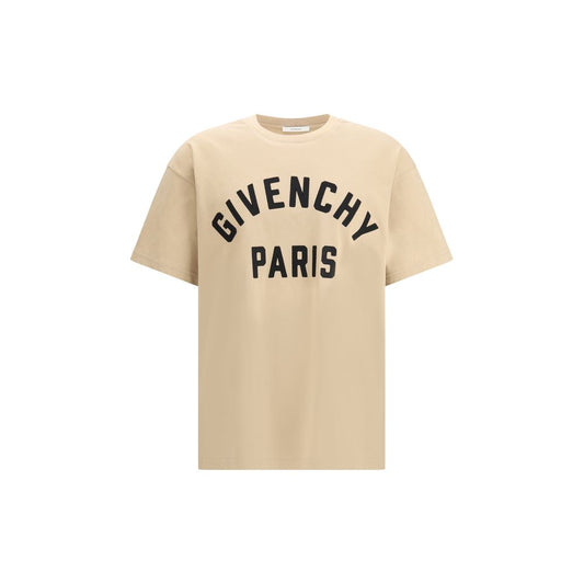 Givenchy Beige Cotton Paris Logo T-Shirt for Men