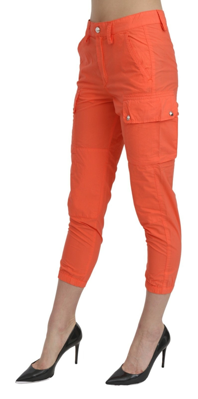 CYCLE Cotton Orange High Waist Skinny Cropped Trouser Pants