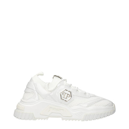 Philipp Plein White Fabric Chunky Sneakers