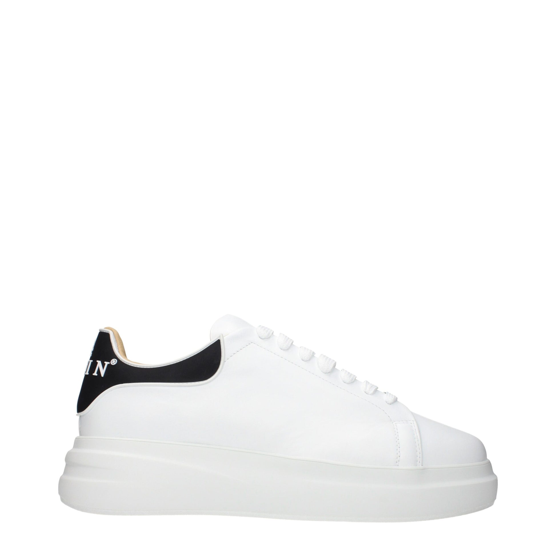 Philipp Plein White Leather Low Top Sneakers – Stylish Elegance