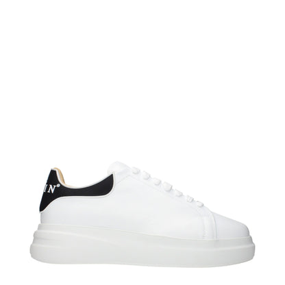 Philipp Plein White Leather Low Top Sneakers – Stylish Elegance