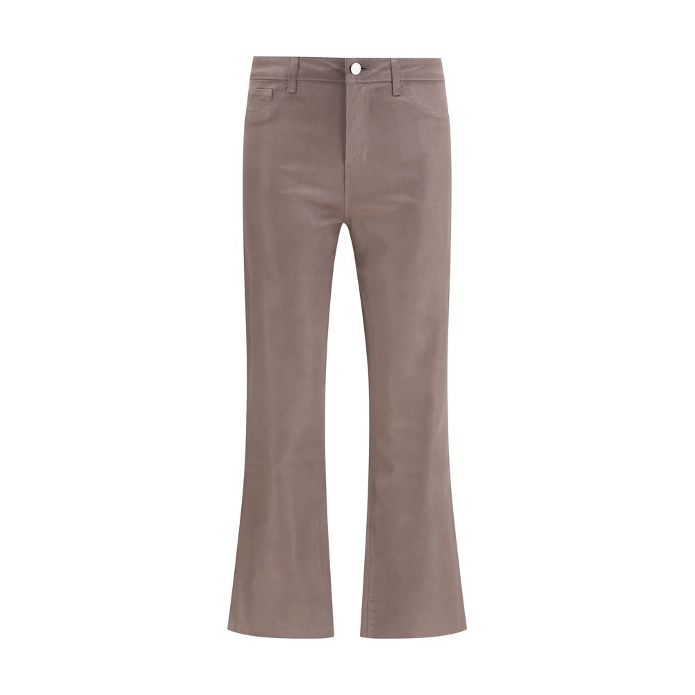L'Agence Kendra Beige Cotton Casual Pants