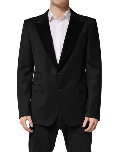 Dolce & Gabbana Black Wool Single Breasted Jacket Blazer