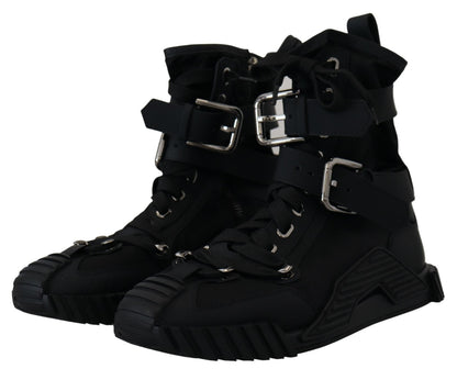 Dolce & Gabbana Sorrento Sneakers Nylon Black High Top Shoes
