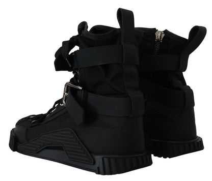 Dolce & Gabbana Sorrento Sneakers Nylon Black High Top Shoes