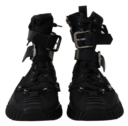 Dolce & Gabbana Sorrento Sneakers Nylon Black High Top Shoes