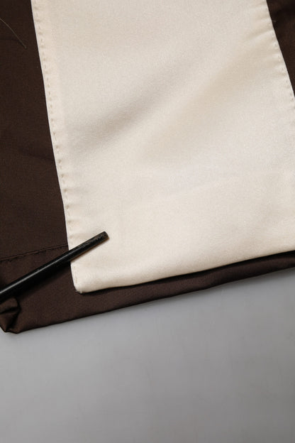 Dolce & Gabbana Brown Cream Lounge Belted Bathrobe Jacket