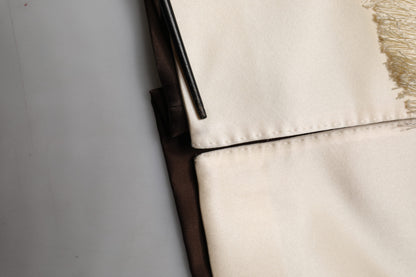 Dolce & Gabbana Brown Cream Lounge Belted Bathrobe Jacket