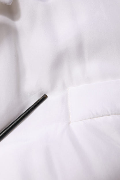 Dolce & Gabbana White Silk Padded Parka Men Coat Jacket