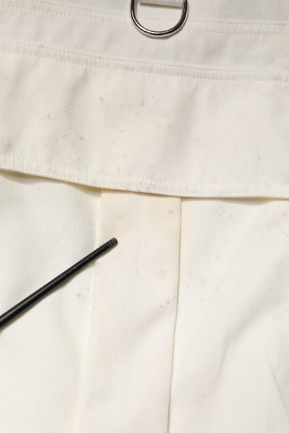 Dolce & Gabbana White Cotton Cargo Men Vest Coat Jacket