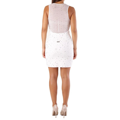 Elegant Met White Polyester Cocktail Dress for a Chic Evening Out