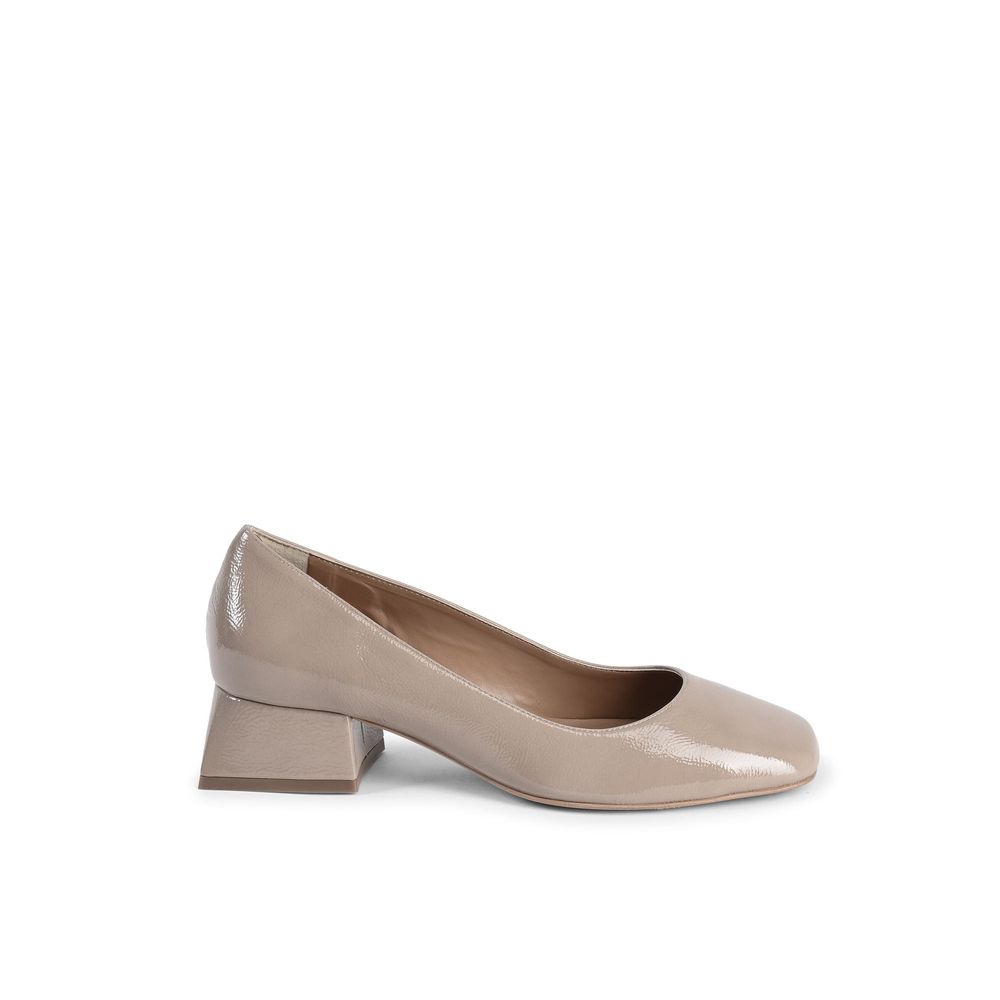 19V69 Italia Beige Leather Ballet Flats - SOFIA NAPLACK CAPPUCCINO