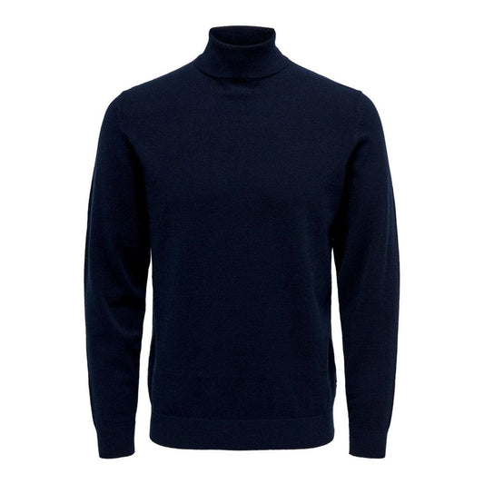 Only & Sons Blue Polyester Turtleneck