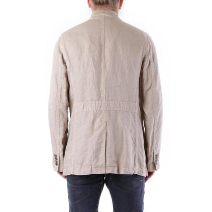 Husky Beige Linen Coat - Timeless Spring/Summer Jacket for Men