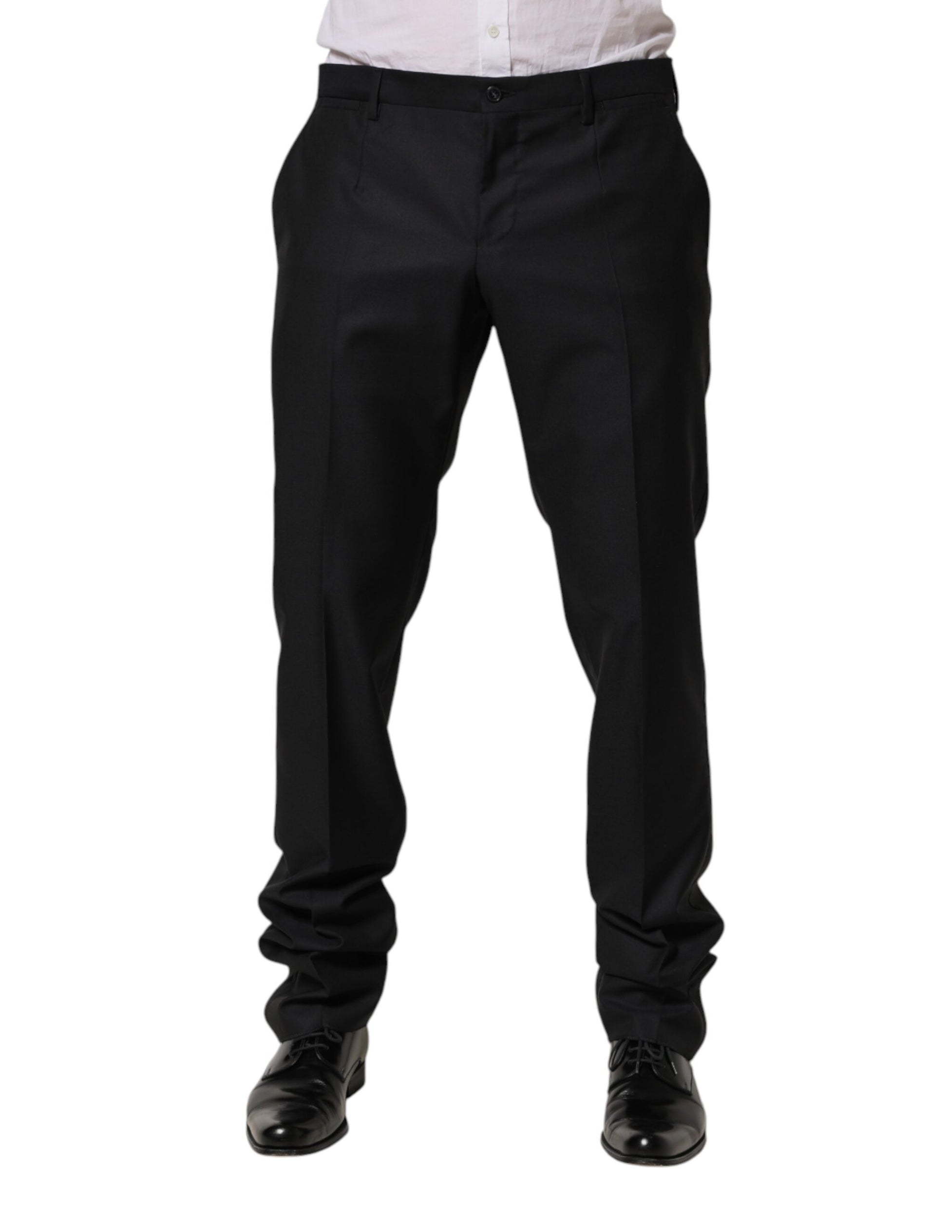 Dolce & Gabbana Black Wool Skinny Dress Formal Trouser Pants