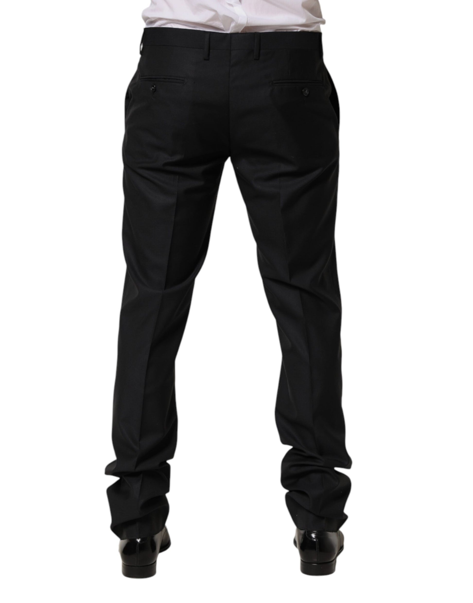 Dolce & Gabbana Black Wool Skinny Dress Formal Trouser Pants