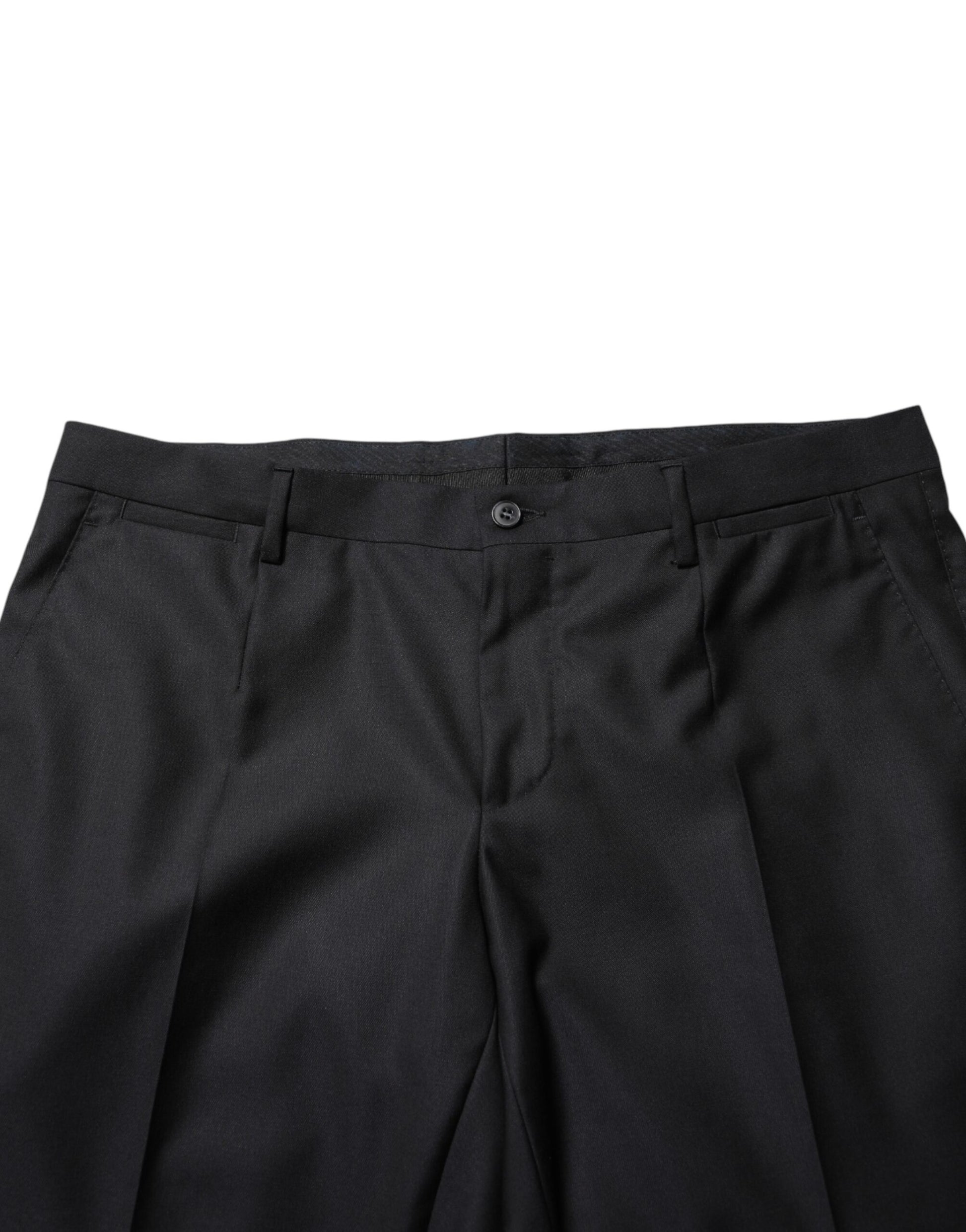 Dolce & Gabbana Black Wool Skinny Dress Formal Trouser Pants