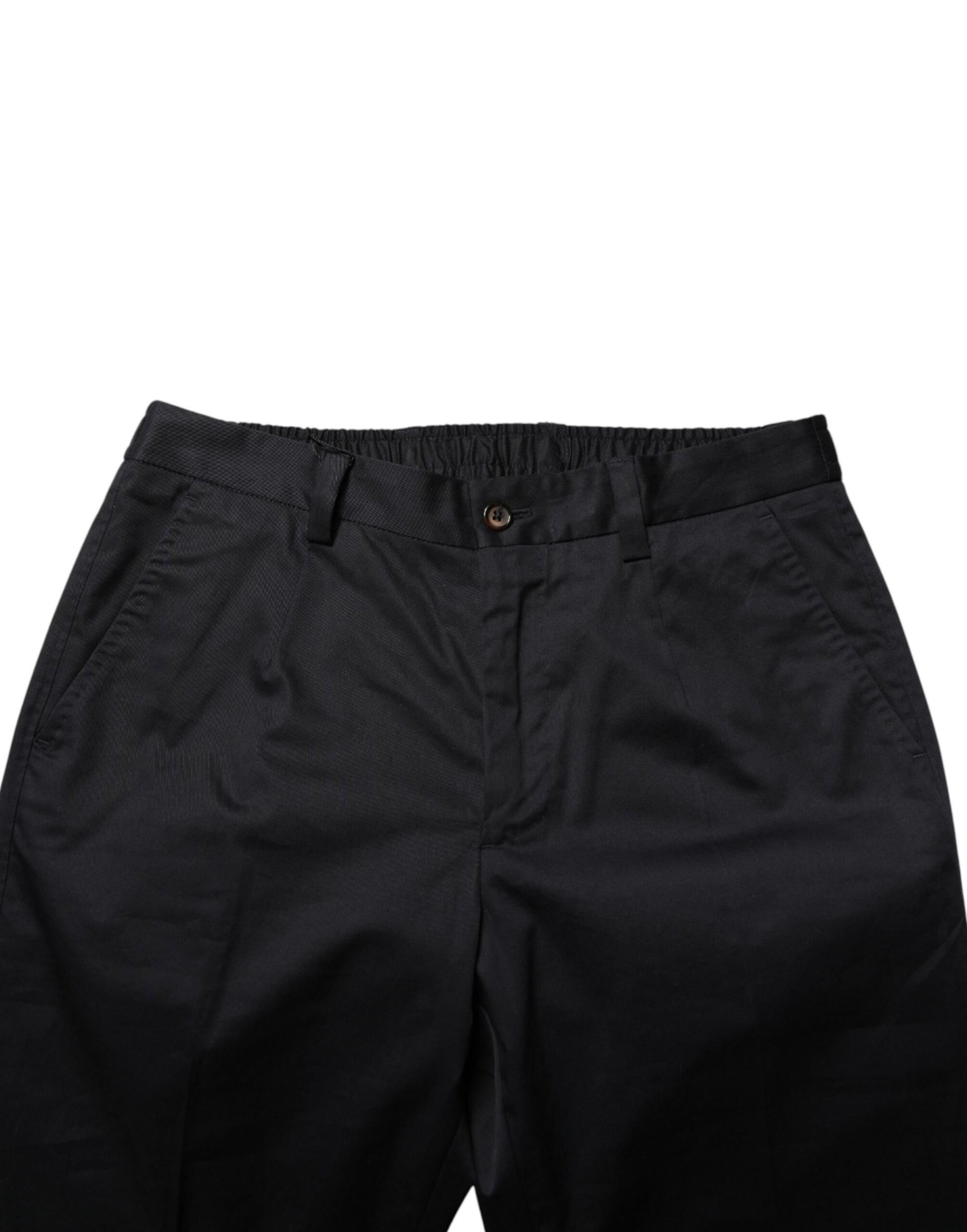 Dolce & Gabbana Dark Blue Cotton Skinny Dress Trouser Pants
