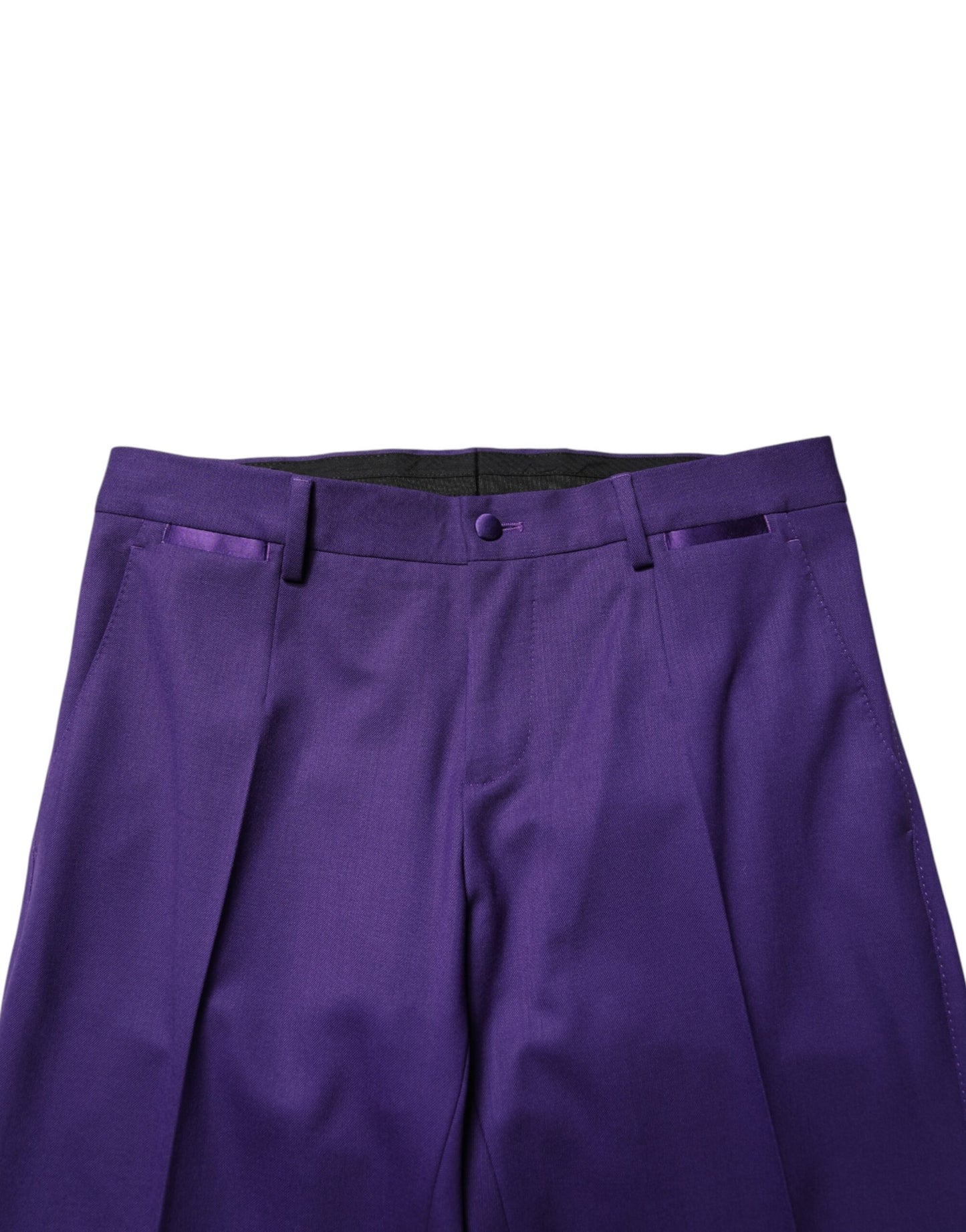 Dolce & Gabbana Purple Wool Skinny Dress Trousers for Men