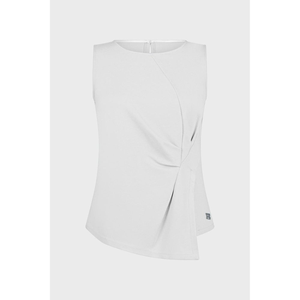 19V69 Italia White Viscose Tank Top - Timeless Elegance