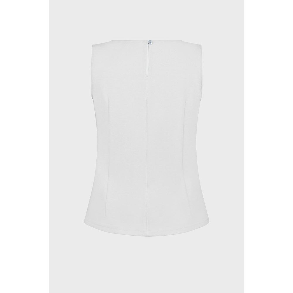 19V69 Italia White Viscose Tank Top - Timeless Elegance