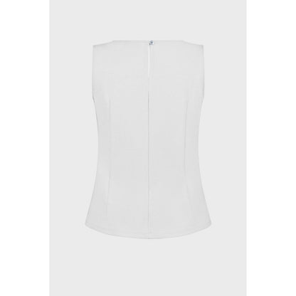 19V69 Italia White Viscose Tank Top - Timeless Elegance
