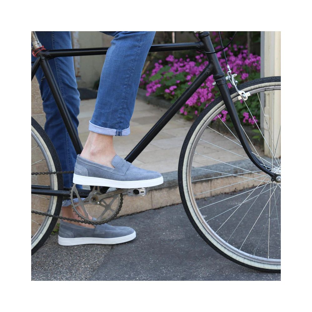 Duca di Morrone Blue Leather Moccasin