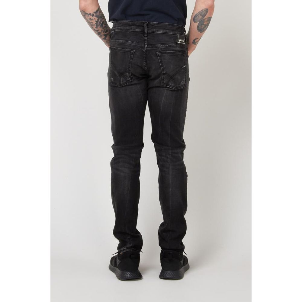 GAS Black Cotton Skinny Jeans