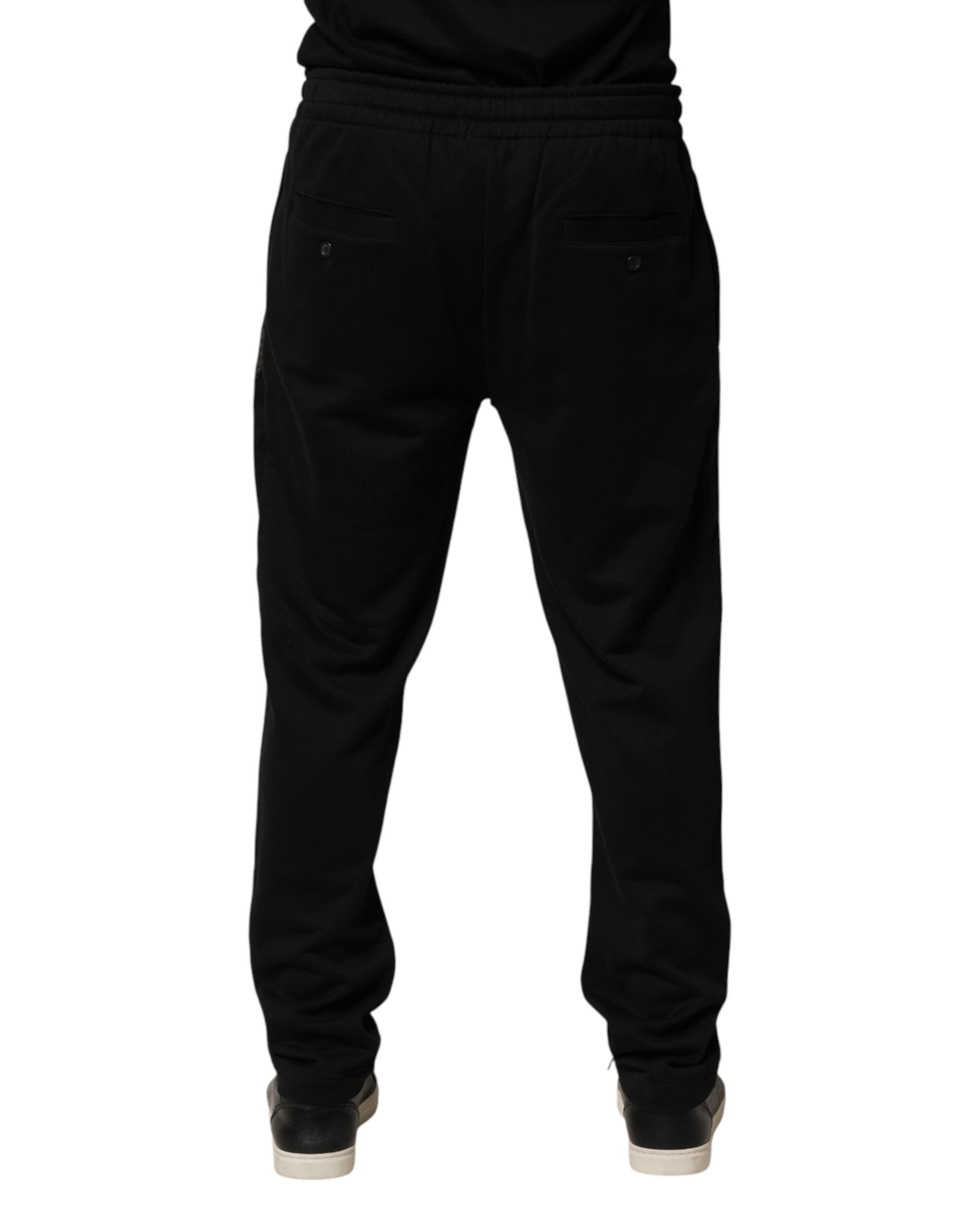 Dolce & Gabbana Black Logo Cotton Skinny Jogger Trouser Pants