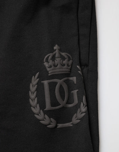 Dolce & Gabbana Black Logo Cotton Skinny Jogger Trouser Pants