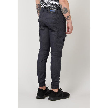 GAS Navy Blue Polyester Cargo Pants
