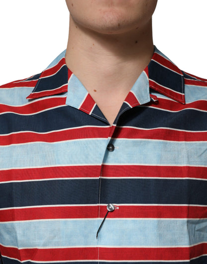 Dolce & Gabbana Multicolor Stripes Cotton Men's Button Down Shirt