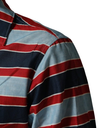 Dolce & Gabbana Multicolor Stripes Cotton Men's Button Down Shirt