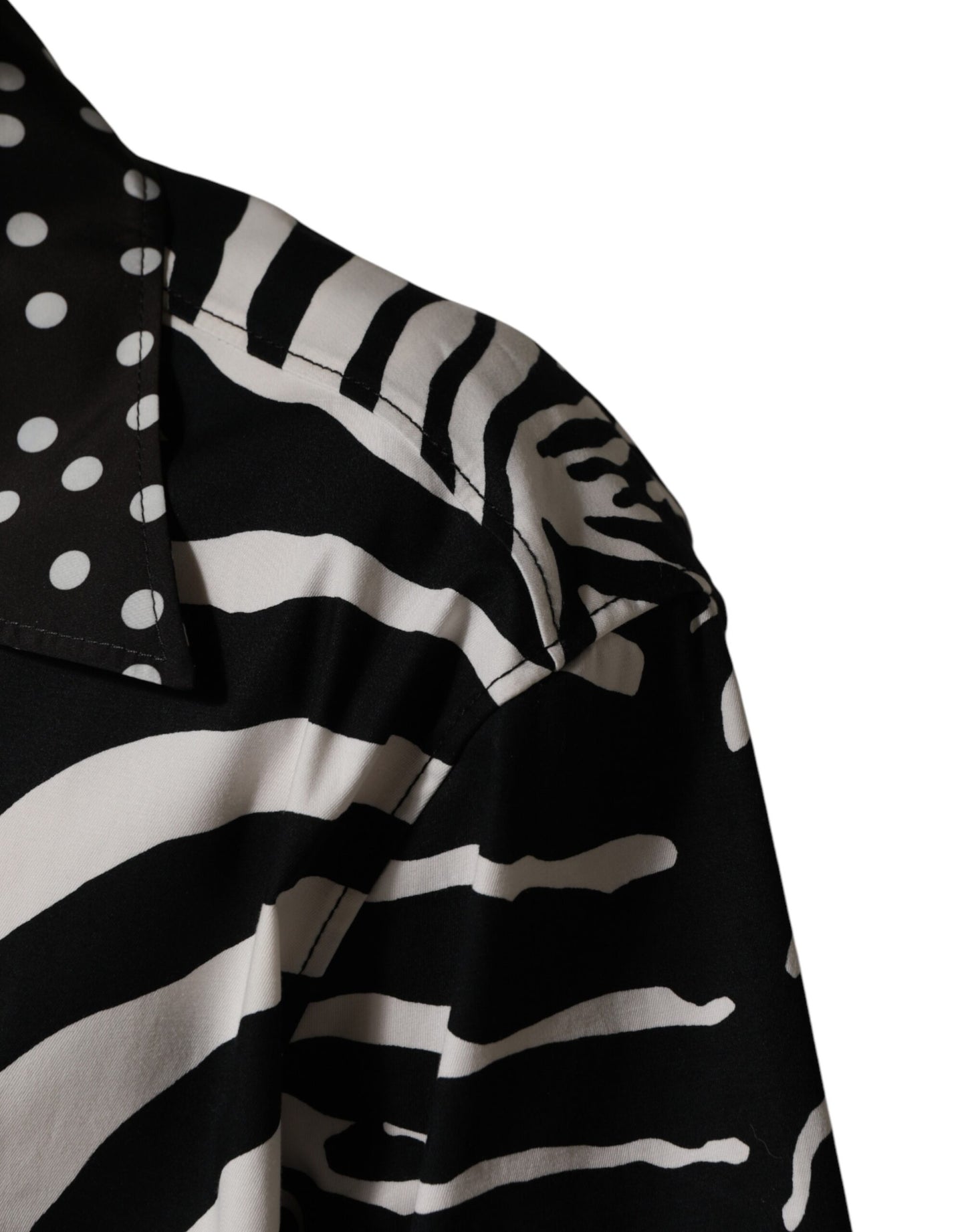 Dolce & Gabbana Black White Zebra Button-Down Oversize Shirt