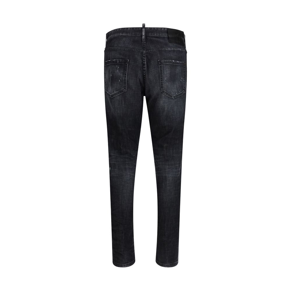 Dsquared² Black Cotton Jeans Denim - Teddy Wash Jeans