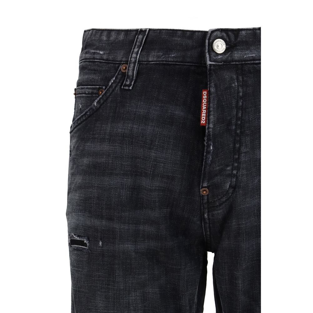 Dsquared² Black Cotton Jeans Denim - Teddy Wash Jeans