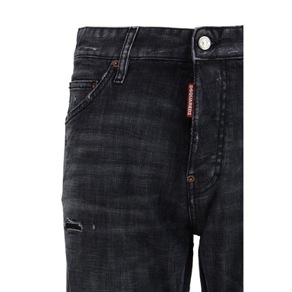Dsquared² Black Cotton Jeans Denim - Teddy Wash Jeans