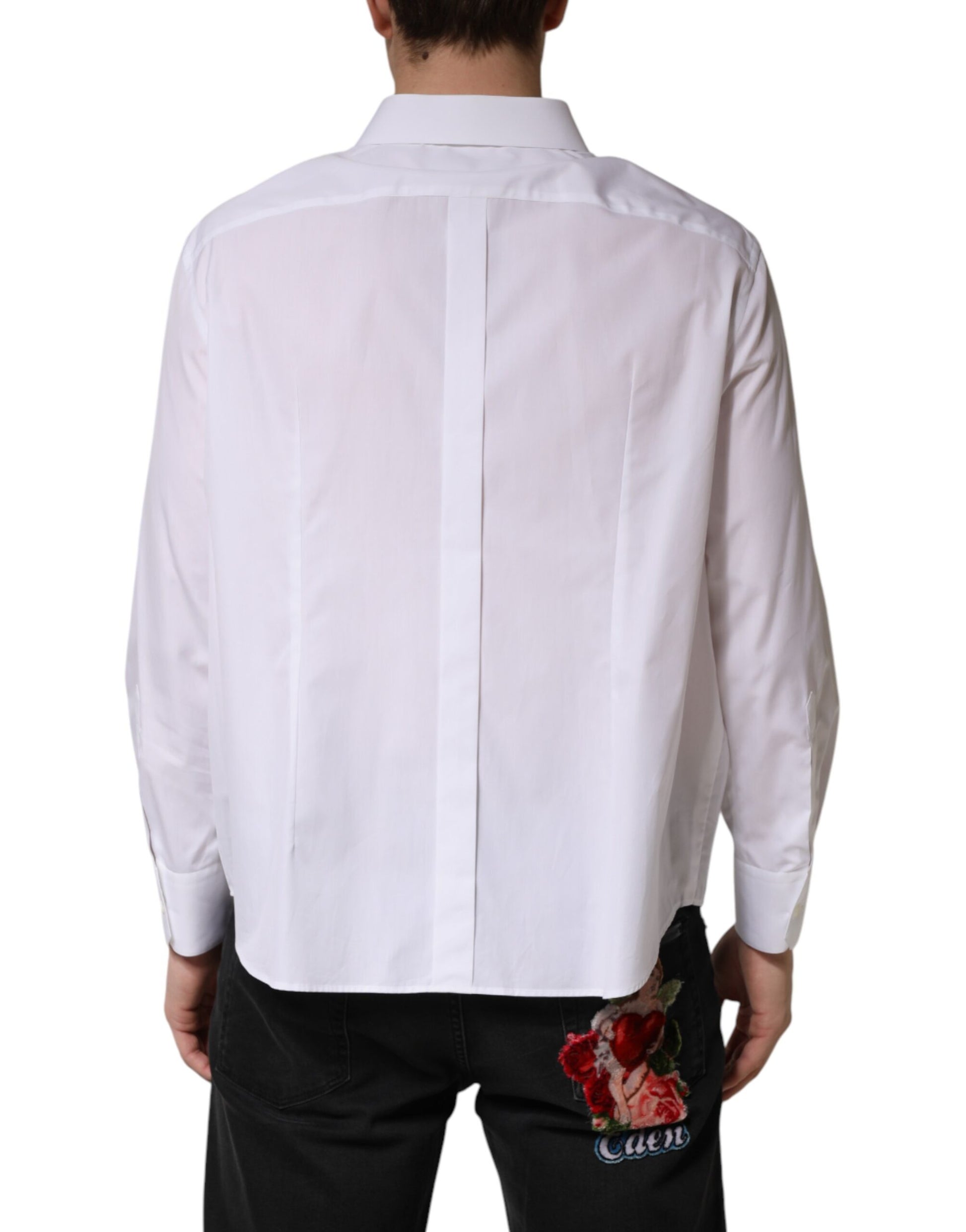Dolce & Gabbana White SARTORIA Cotton Collared Dress Shirt