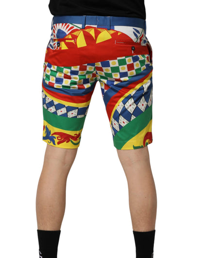 Dolce & Gabbana Multicolor Carretto Print Men Bermuda Shorts