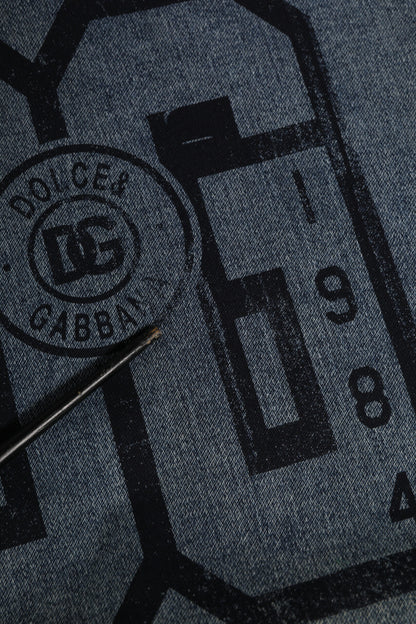 Dolce & Gabbana Blue Cotton Logo Hooded Sweatshirt  Sweater