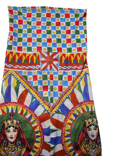 Dolce & Gabbana Multicolor Carretto Print High Waist Leggings