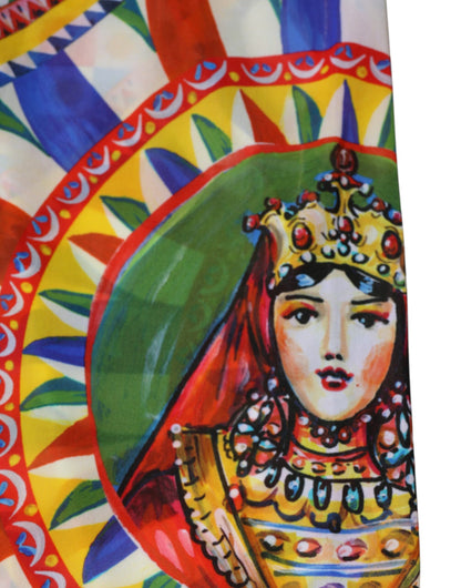 Dolce & Gabbana Multicolor Carretto Print High Waist Leggings