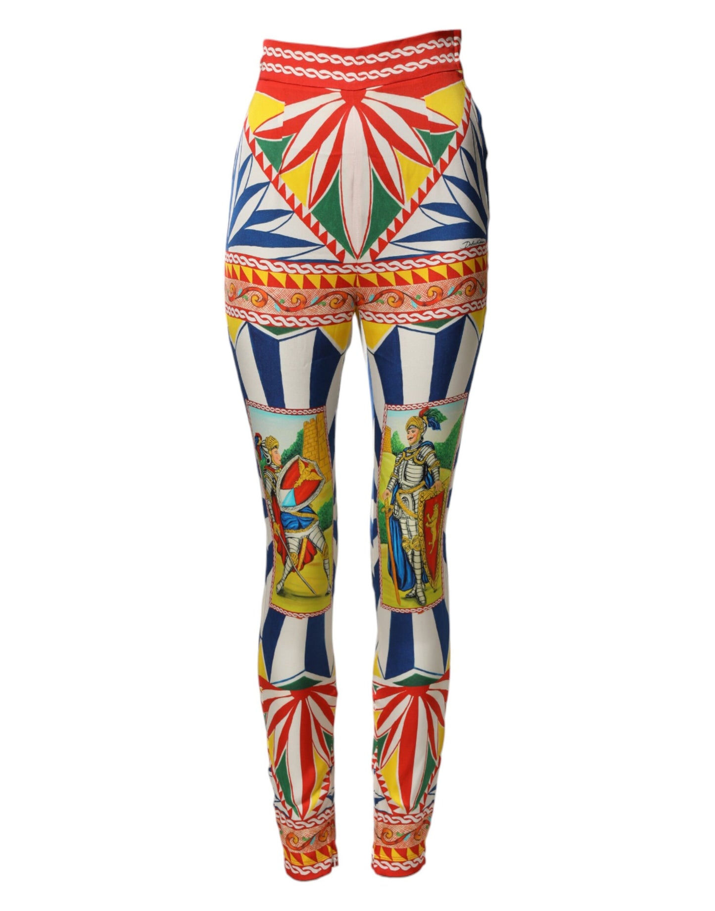 Dolce & Gabbana Multicolor Silk Carretto Leggings