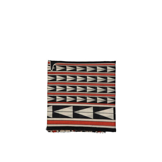 Lanvin Black Multicoloured Geometric Print Wool Scarf